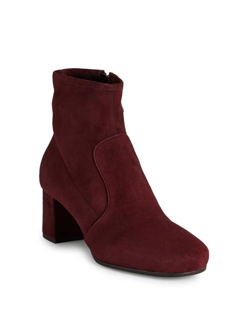 prada block heel stretch bootie|Prada suede block heels.